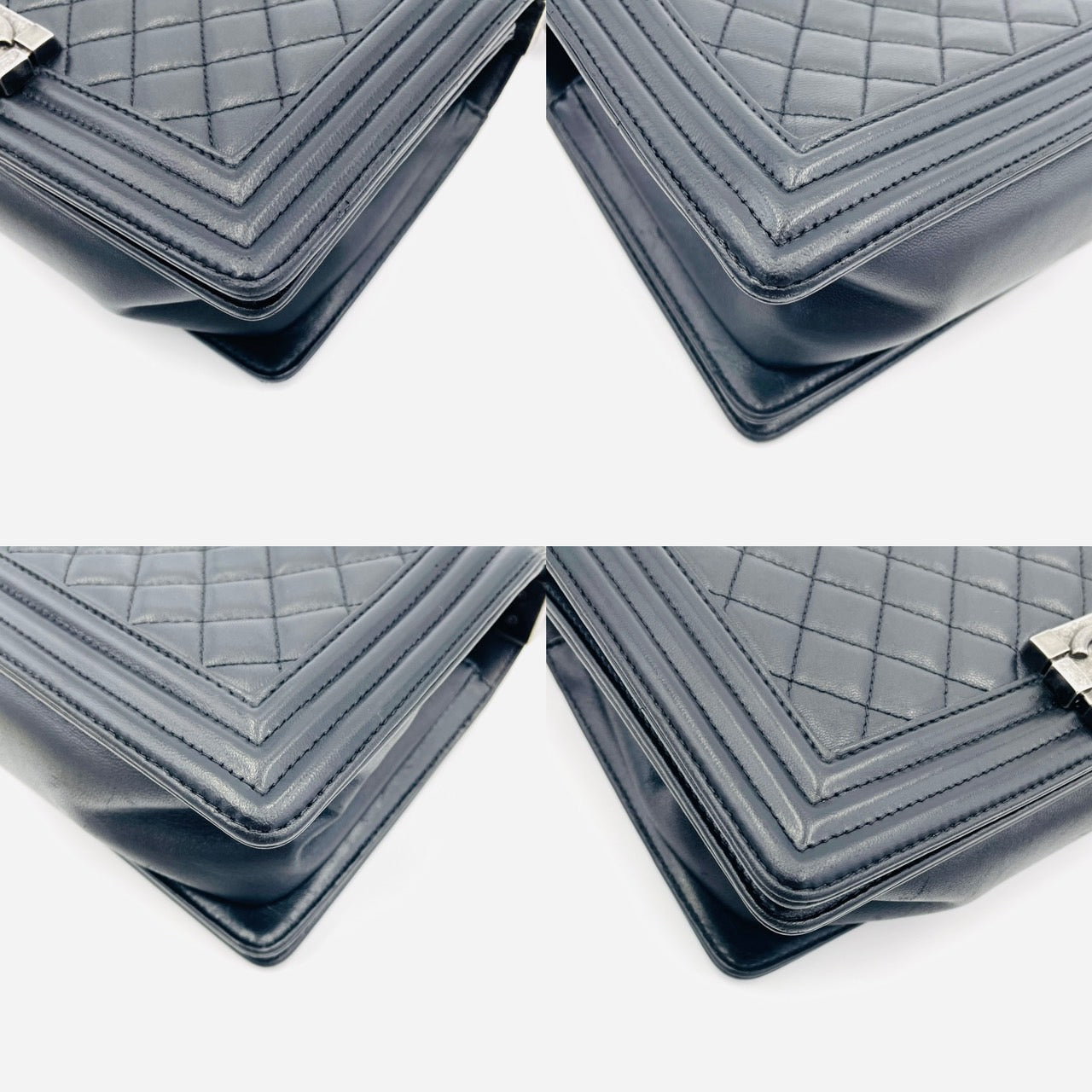 CHANEL Boy Chanel 25 Lamb Skin Black Chain Shoulder Bag