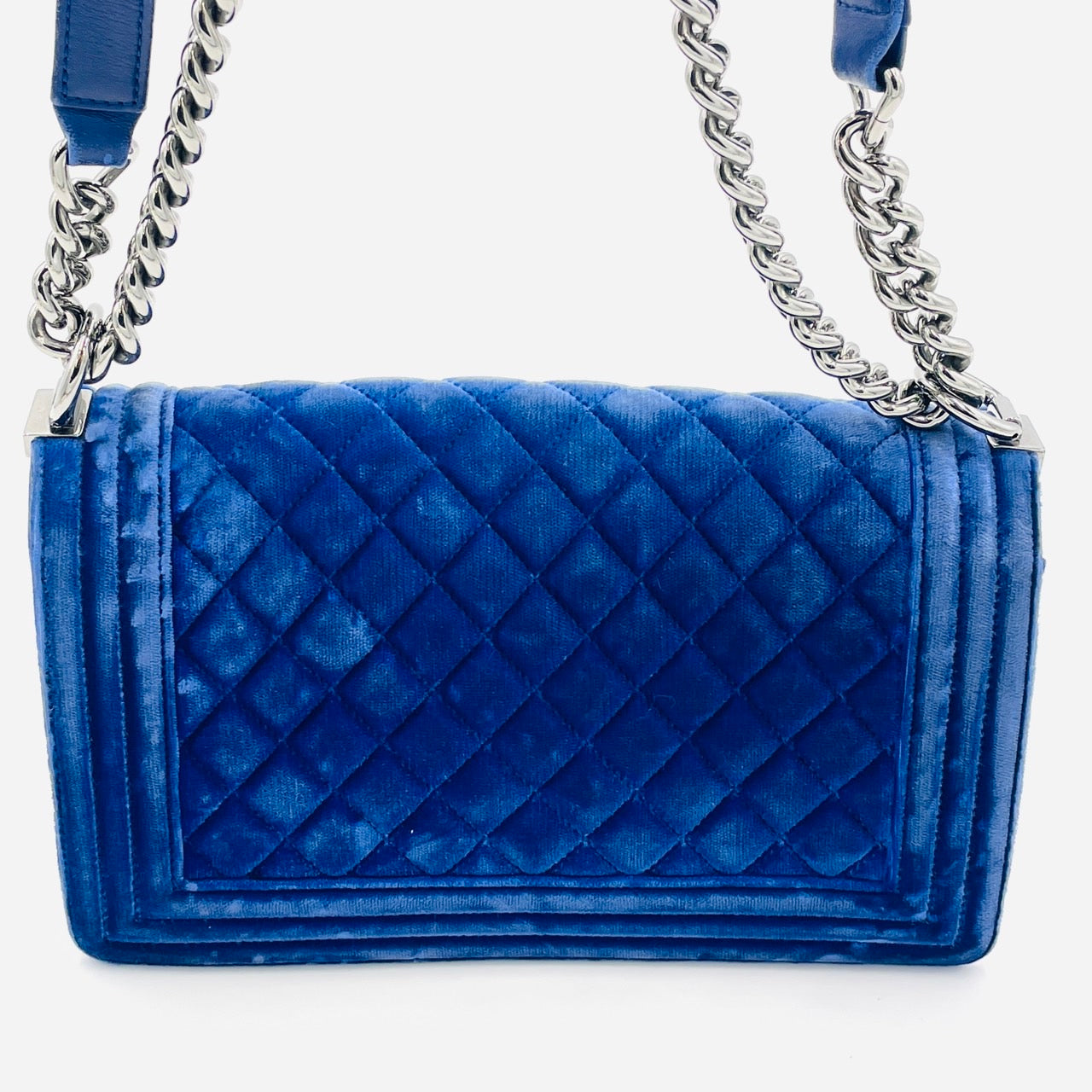 CHANEL BOY CHANEL Velvet blue