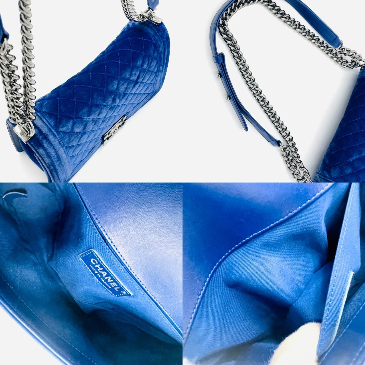 CHANEL BOY CHANEL Velvet blue