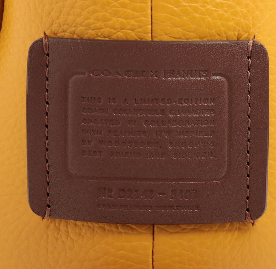 COACH Wood Stock Stuffed Animal Leather Model Yellow