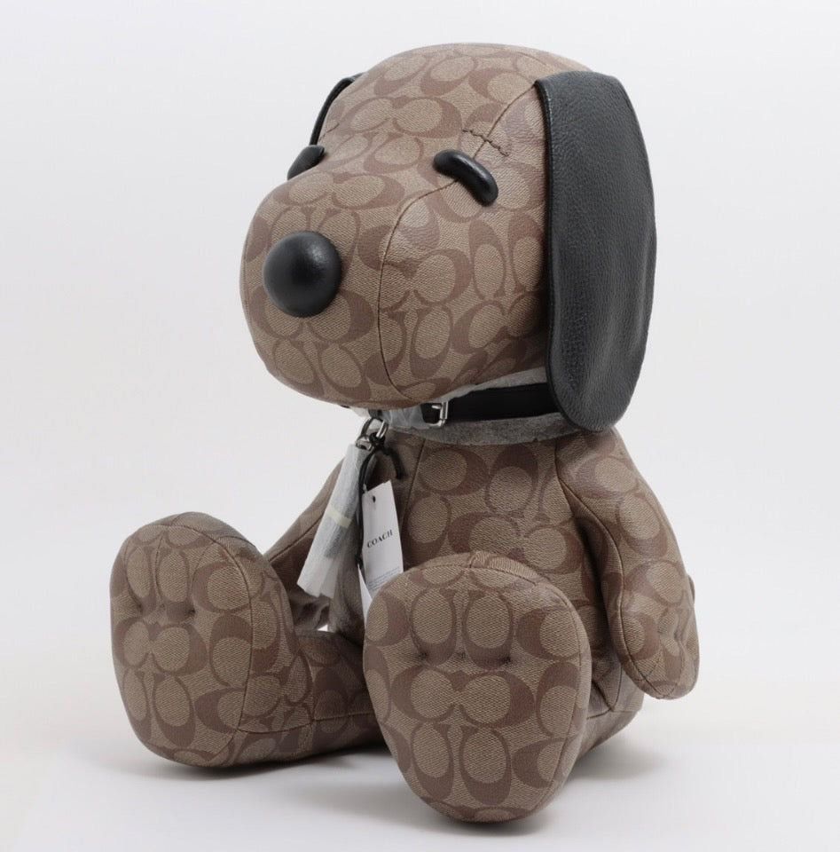 COACH Snoopy Stuffed Animal PVC&Leather Model Brown