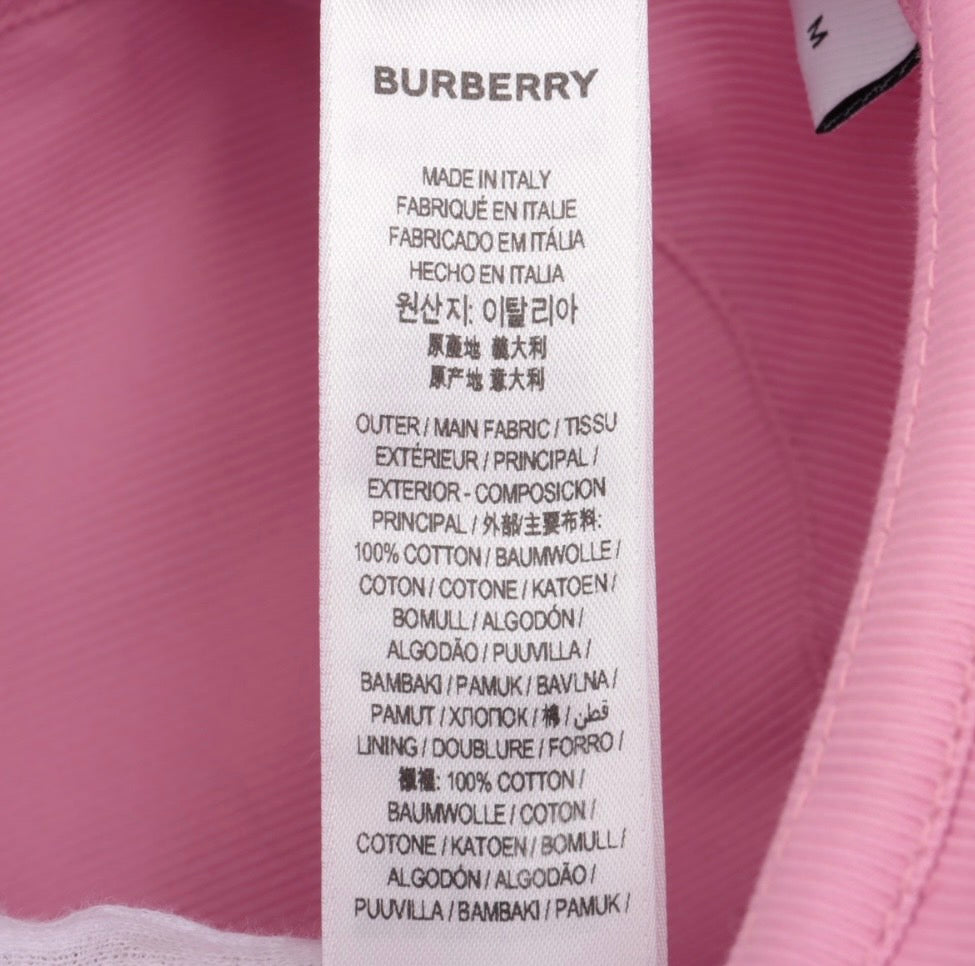 BURBERRY TB Logo Bucket Hat Pink Logo Women's Size M57cm Velour
