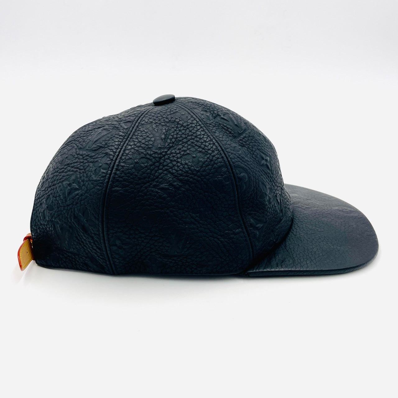 LOUIS VUITTON CAP Monogram Unplanted Hat MP2606 Black Leather Size 60