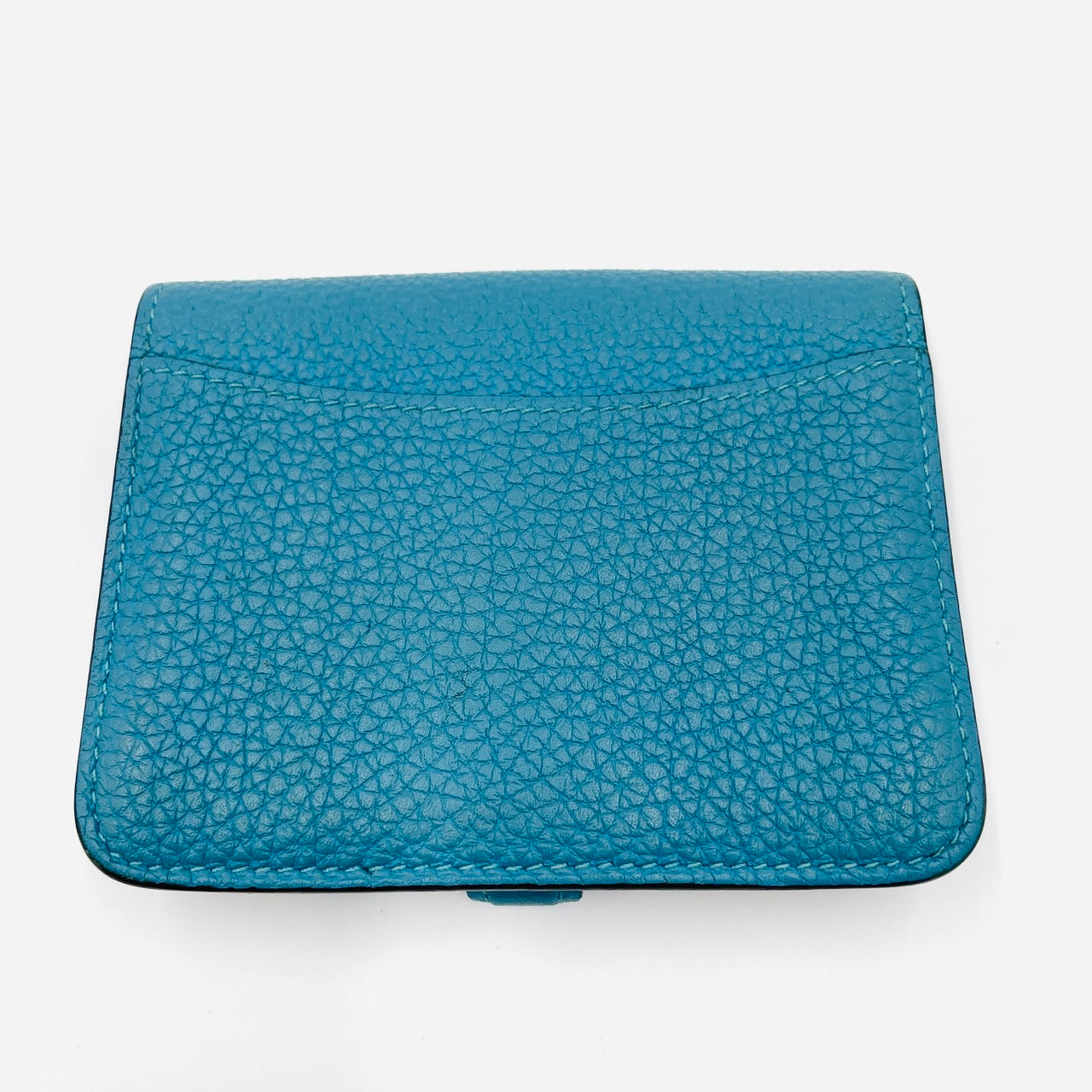 HERMES Dogon Wallet Blue Silver Hardwere