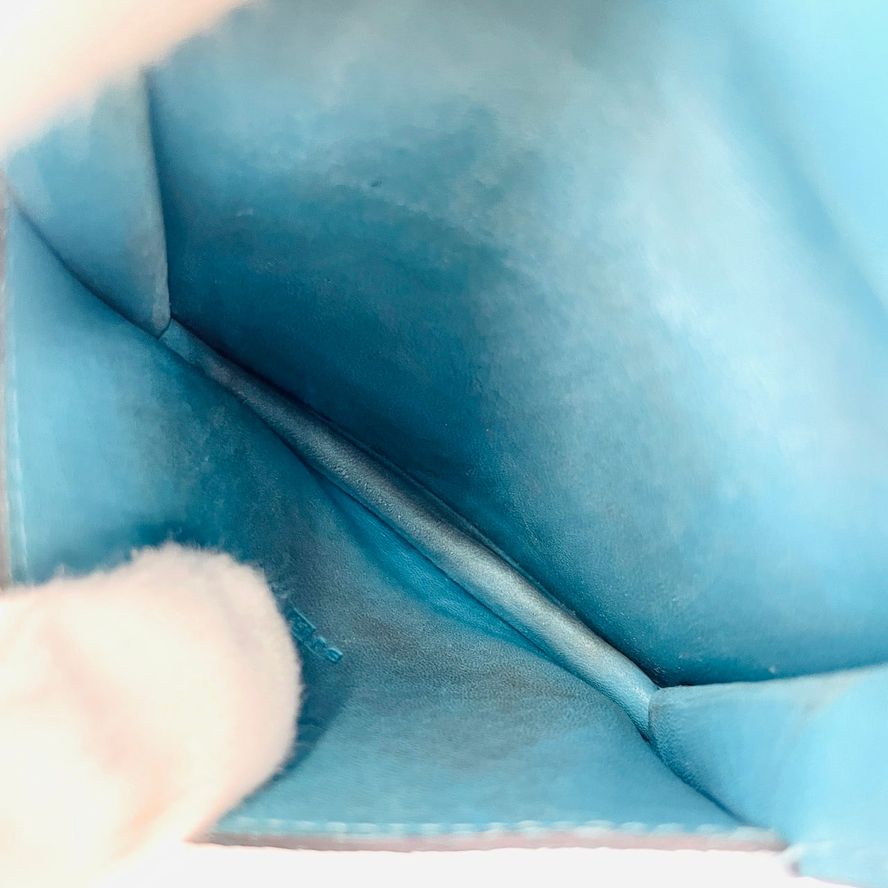 HERMES Dogon Wallet Blue Silver Hardwere