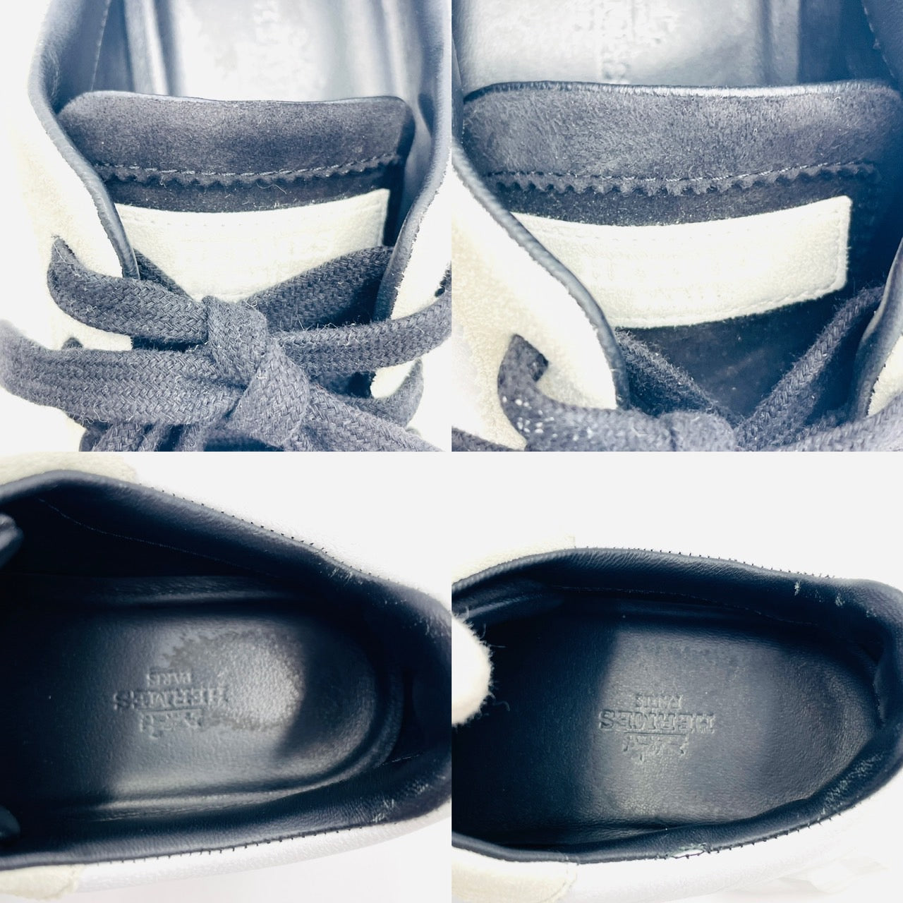 HERMES Bouncing Sneakers 36.5 White Black