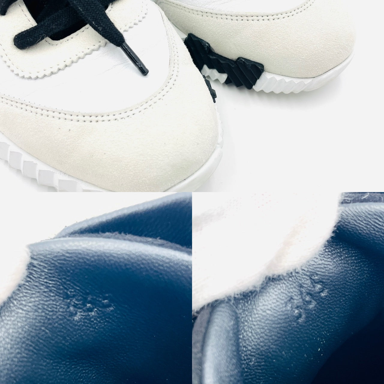 HERMES Bouncing Sneakers 36.5 White Black