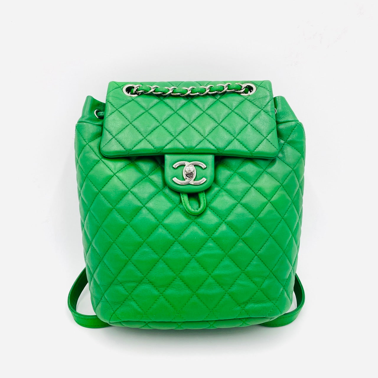 CHANEL Matrasse Lambskin Backpack Green