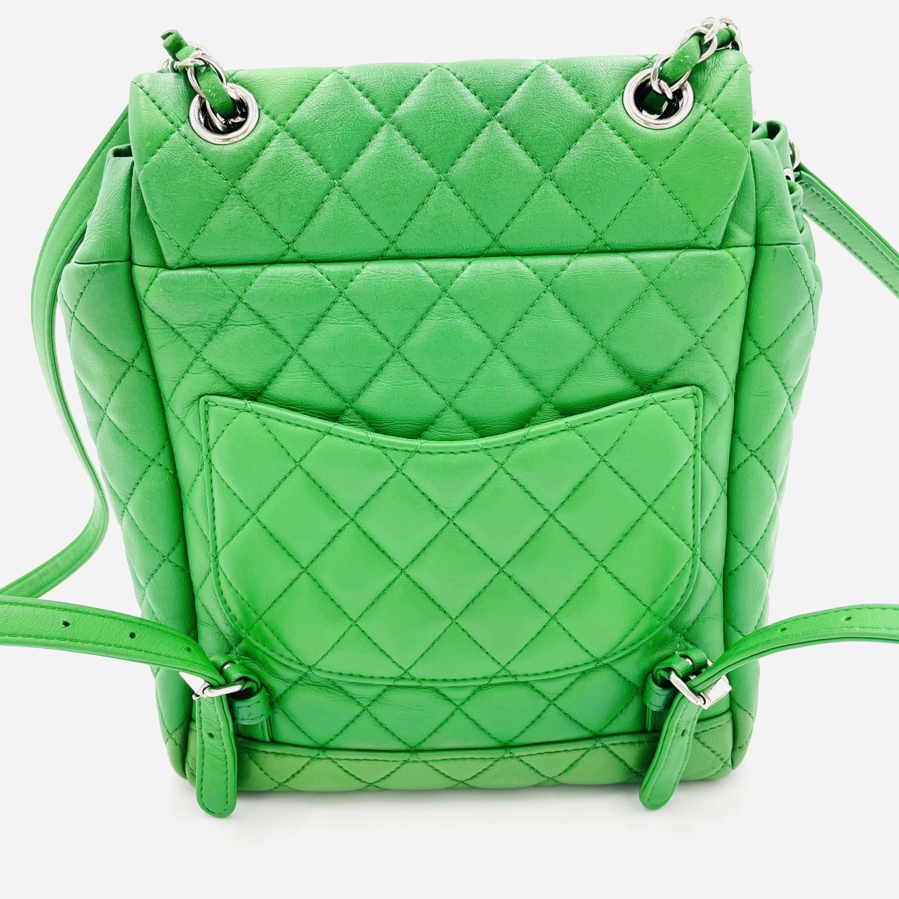 CHANEL Matrasse Lambskin Backpack Green