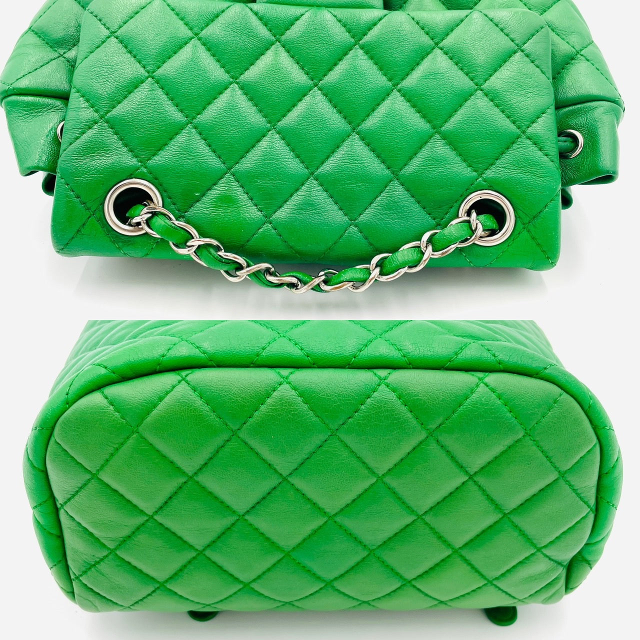 CHANEL Matrasse Lambskin Backpack Green