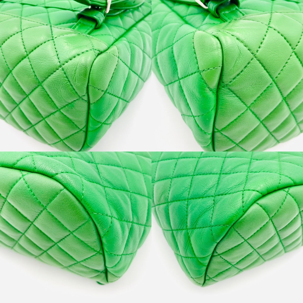 CHANEL Matrasse Lambskin Backpack Green