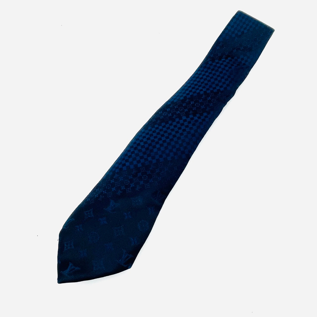 LOUIS VUITTON Tie Navy 100% silk