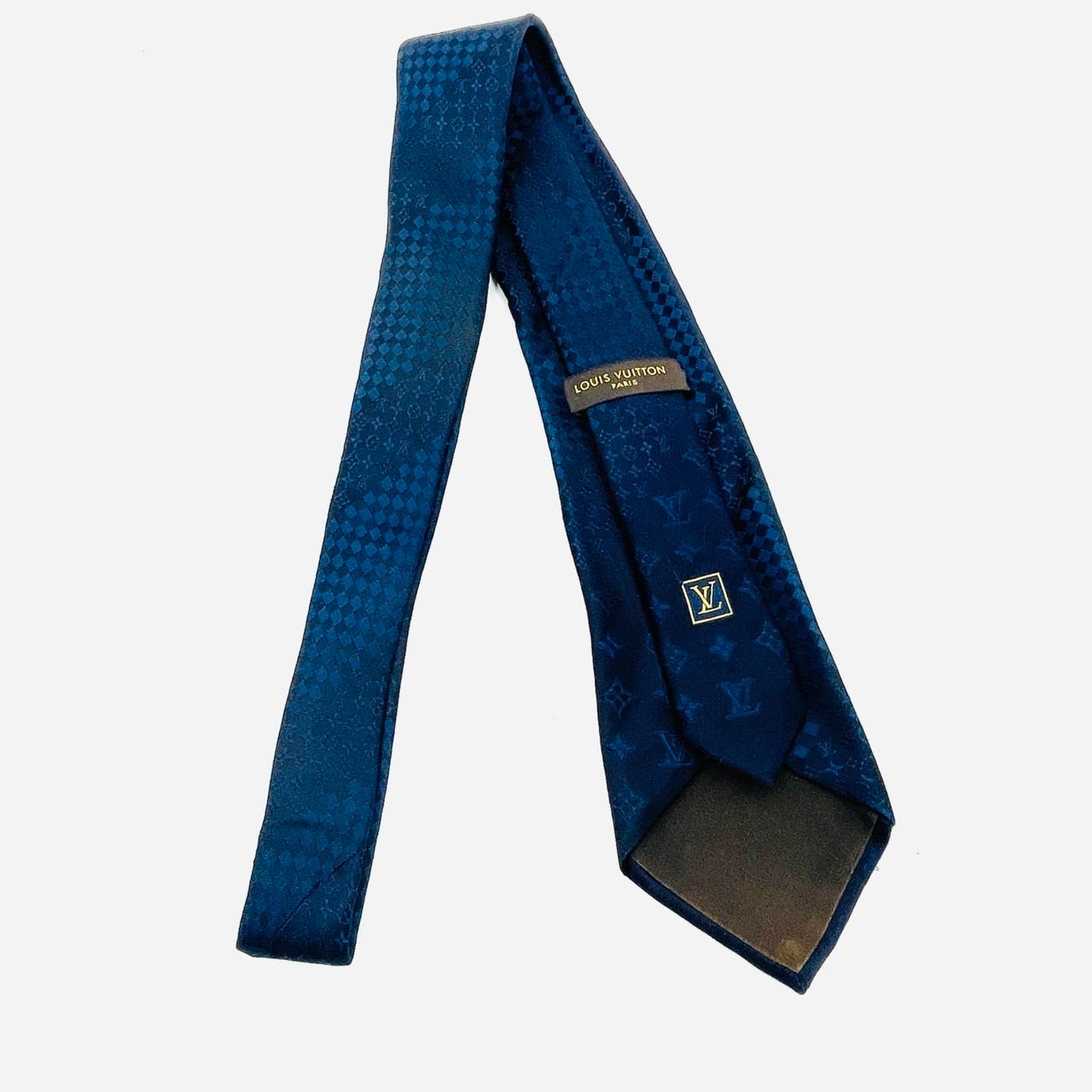 LOUIS VUITTON Tie Navy 100% silk