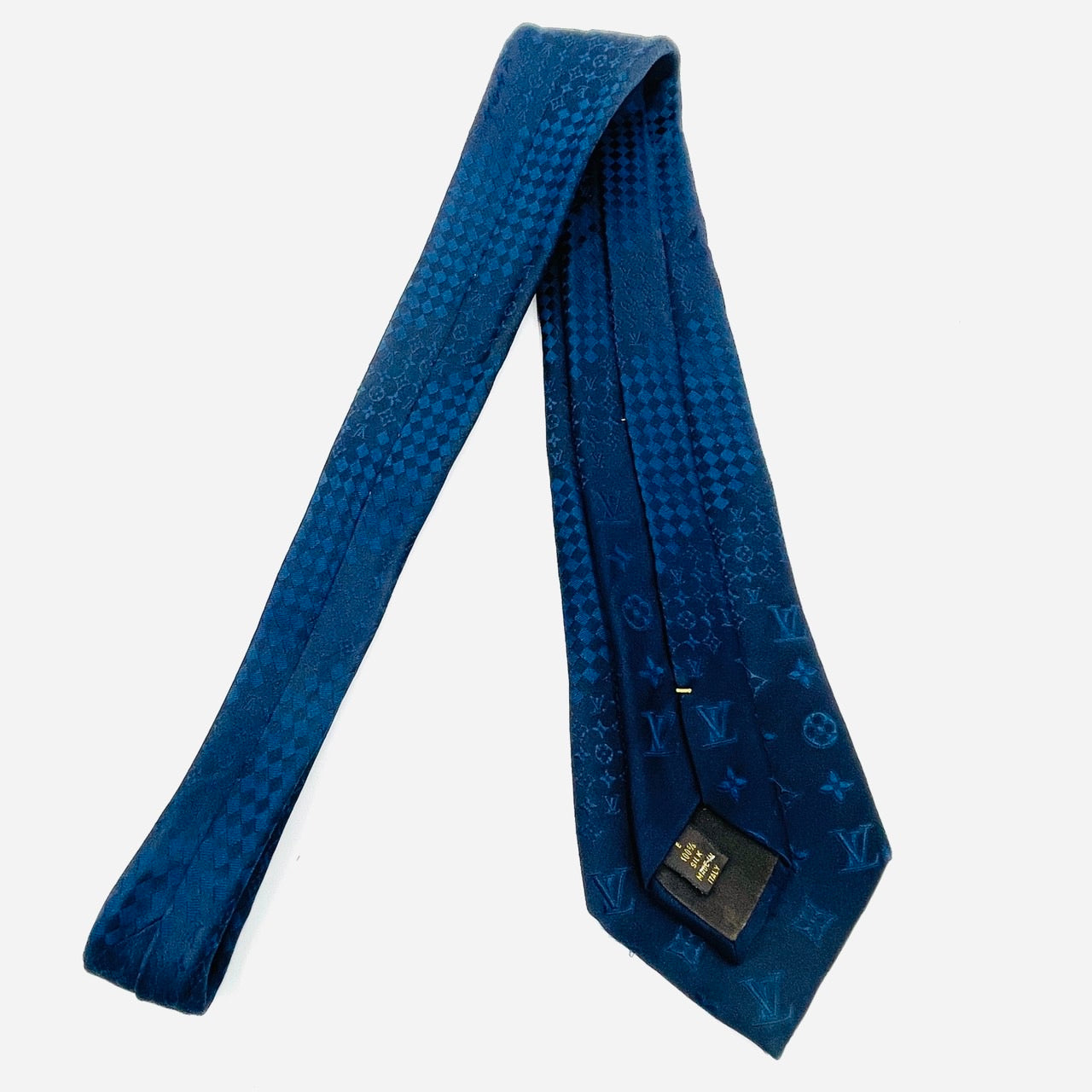 LOUIS VUITTON Tie Navy 100% silk