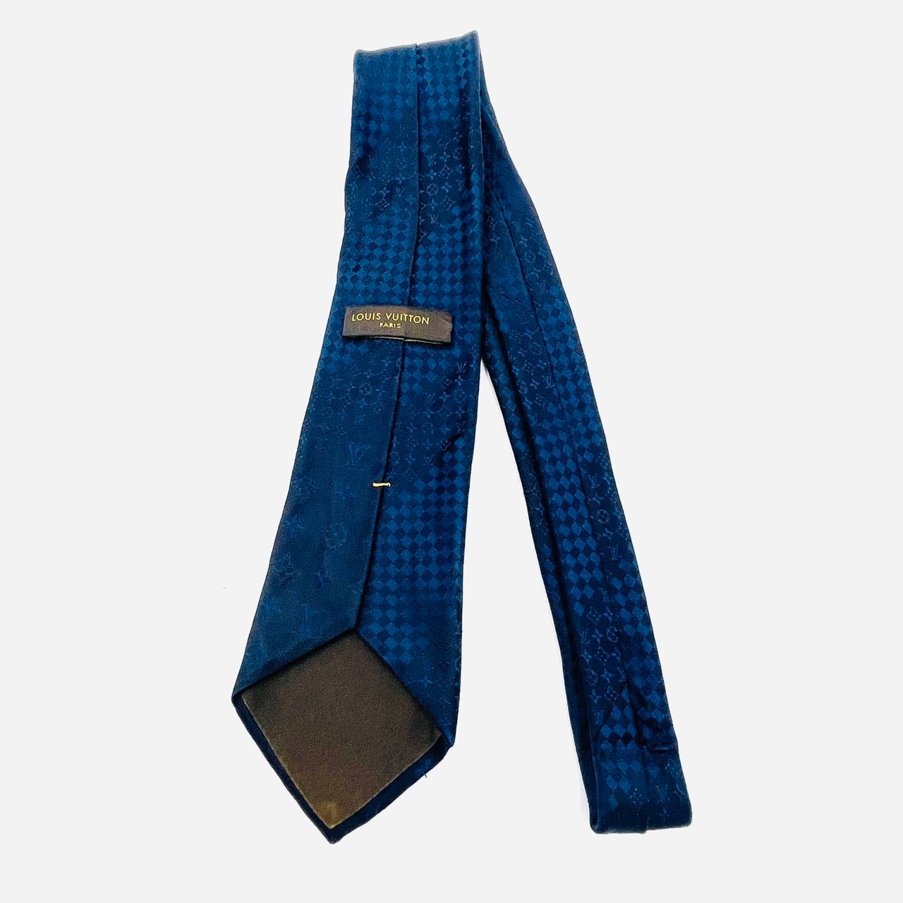 LOUIS VUITTON Tie Navy 100% silk