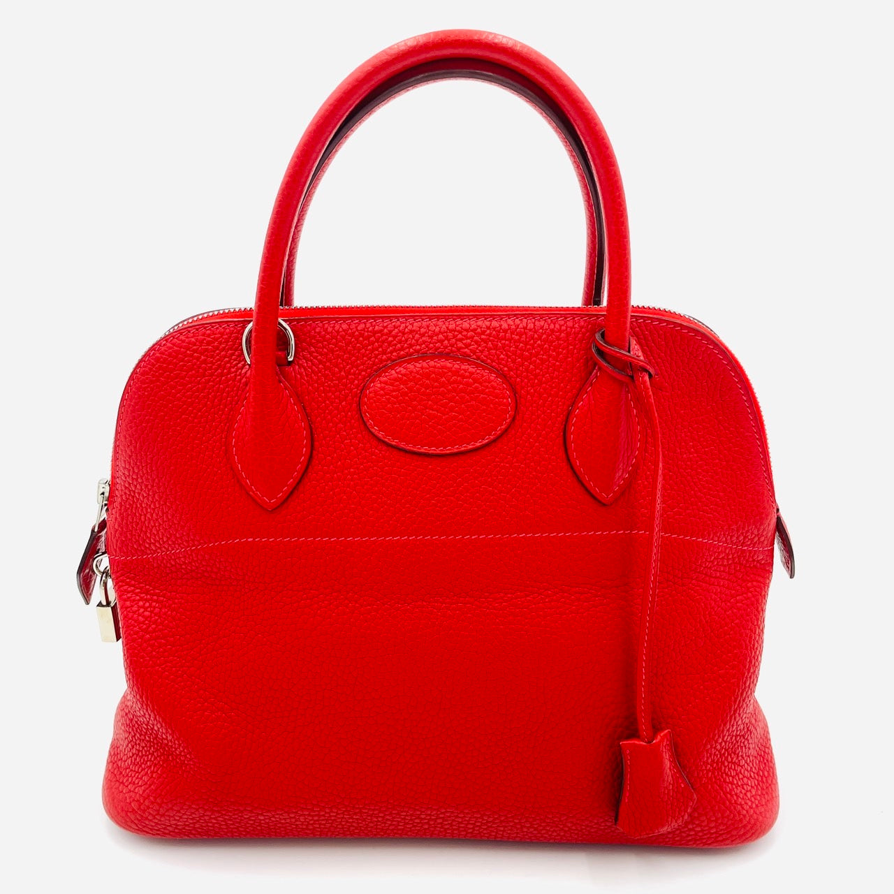 Hermes Bollide Handbag Red Leather