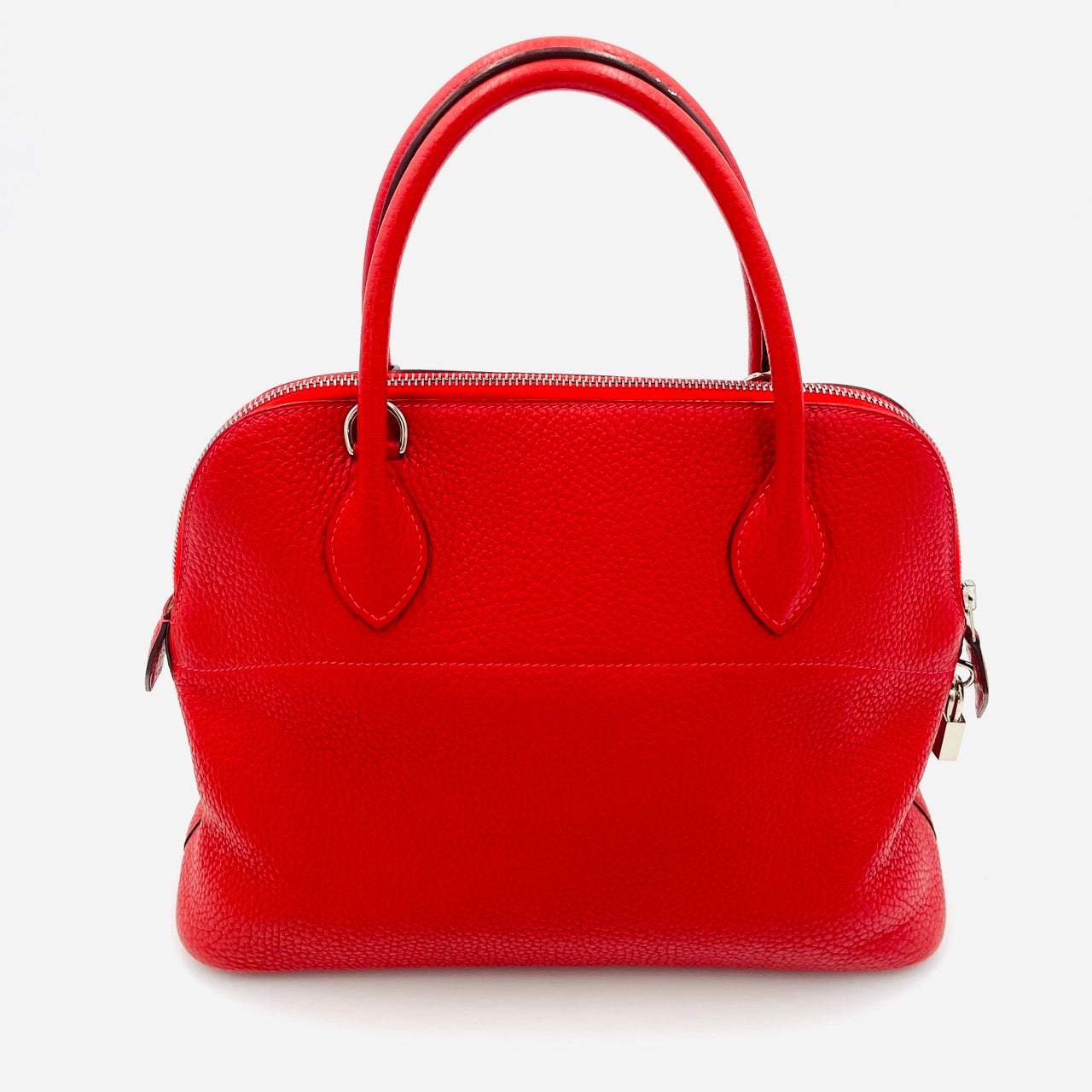Hermes Bollide Handbag Red Leather