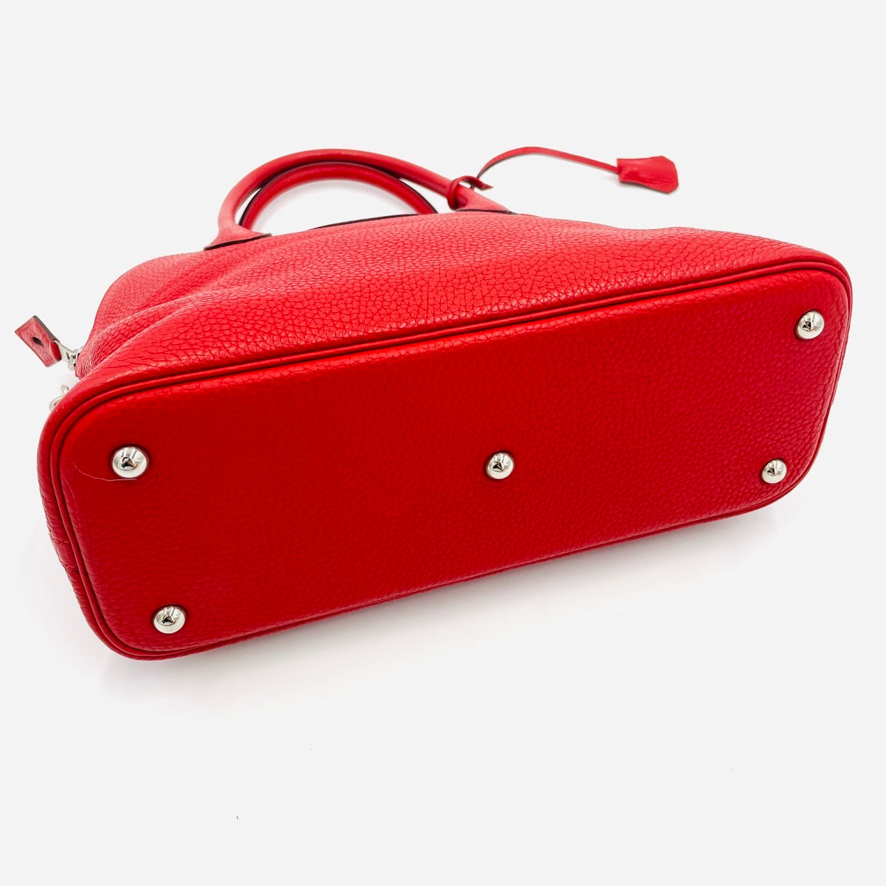 Hermes Bollide Handbag Red Leather