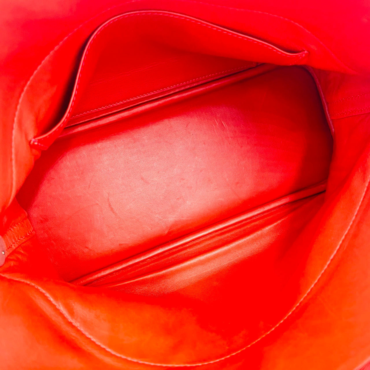 Hermes Bollide Handbag Red Leather