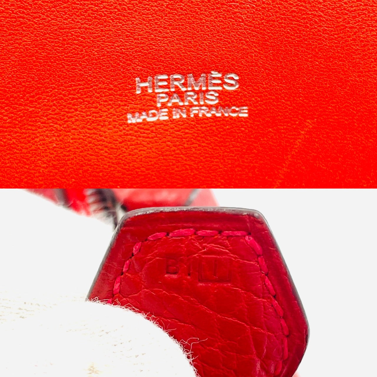 Hermes Bollide Handbag Red Leather