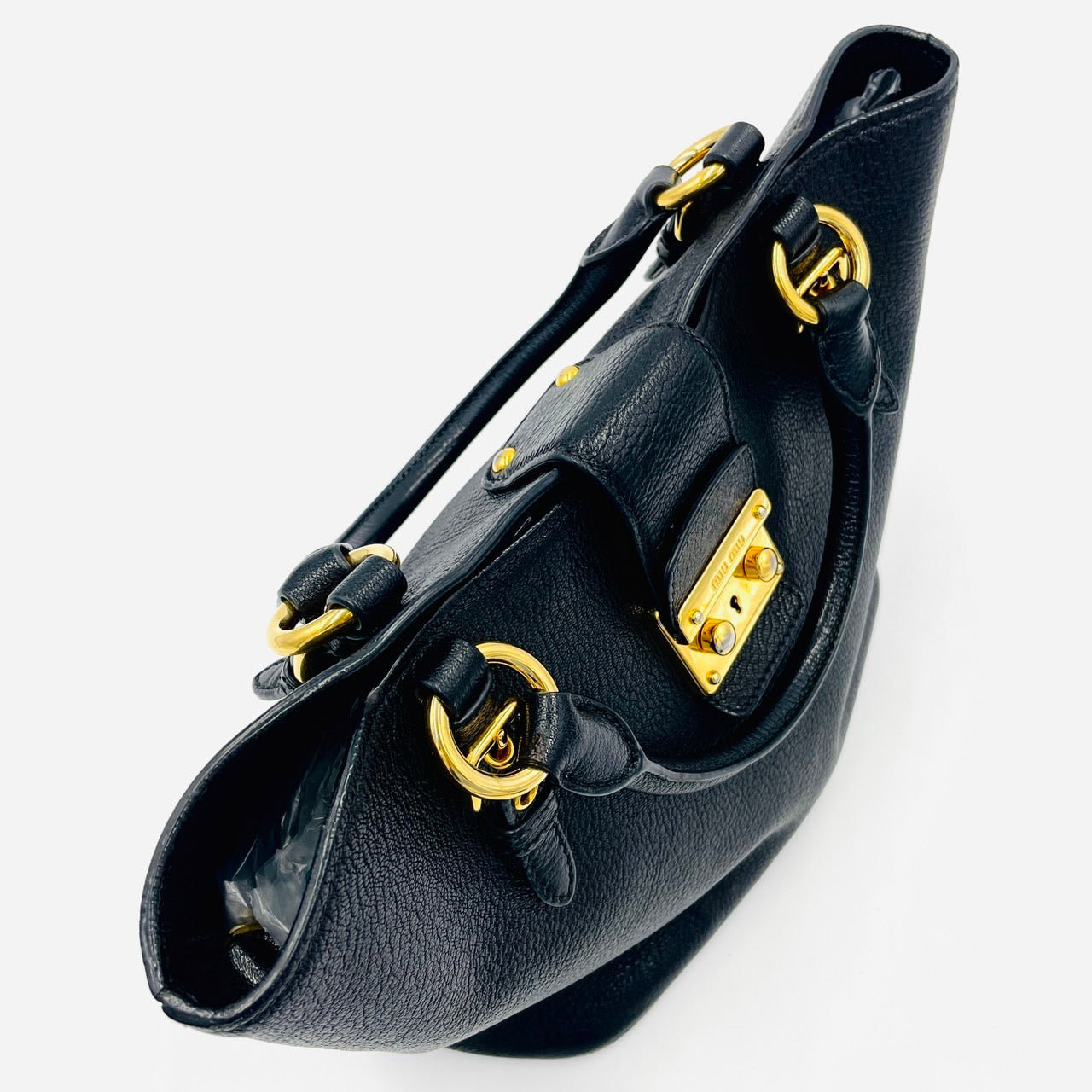 MIUMIU Madras 2way Black Shoulder Bag