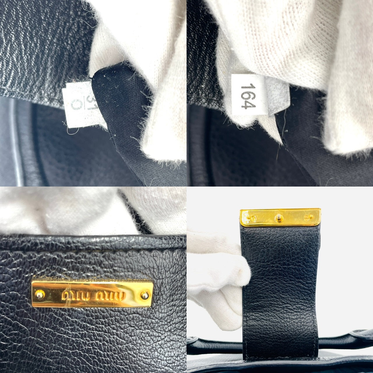 MIUMIU Madras 2way Black Shoulder Bag