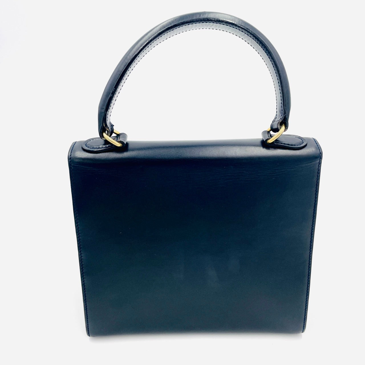 CELINE Vintage Leather 2 Way Black Hand Bag
