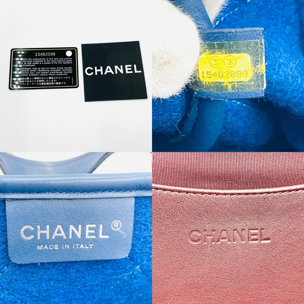 CHANEL 2way Chain Shoulder Blue Bag