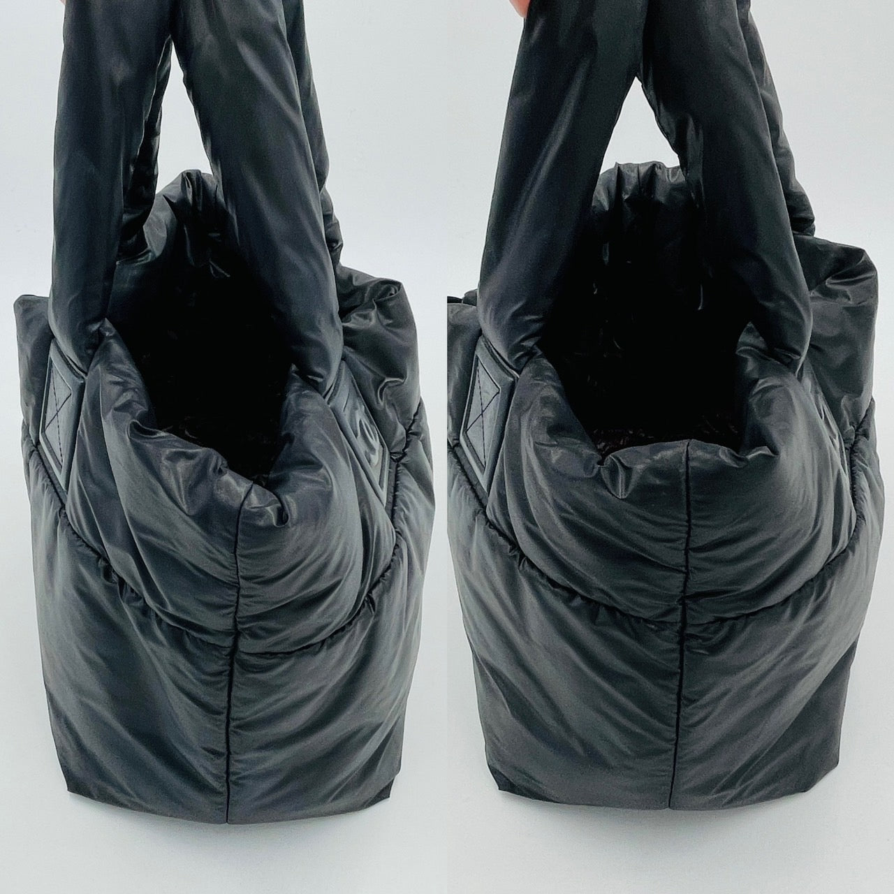 CHANEL Coco Cocoon Nylon Handbag Black Coco Mark Black
