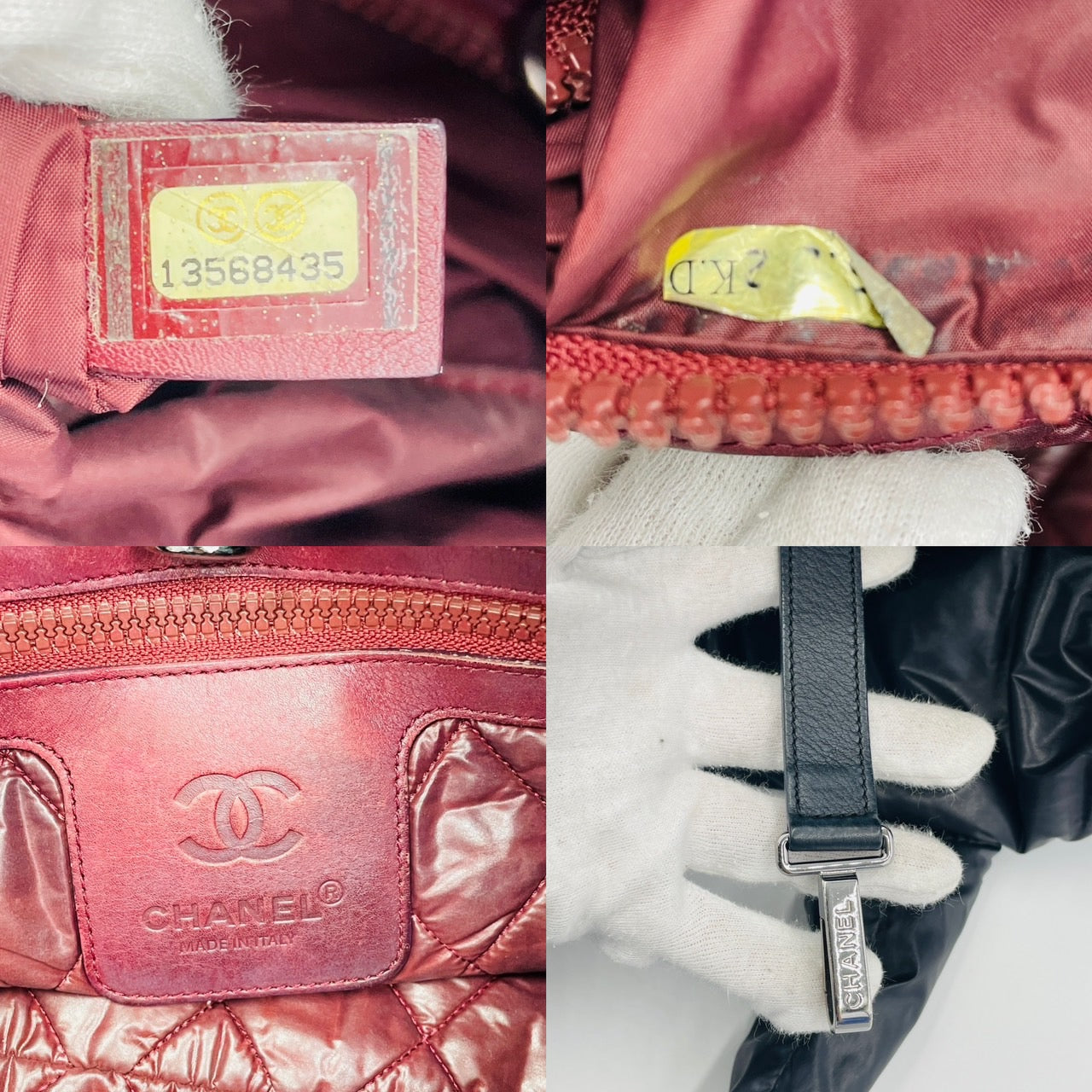 CHANEL Coco Cocoon Nylon Handbag Black Coco Mark Black