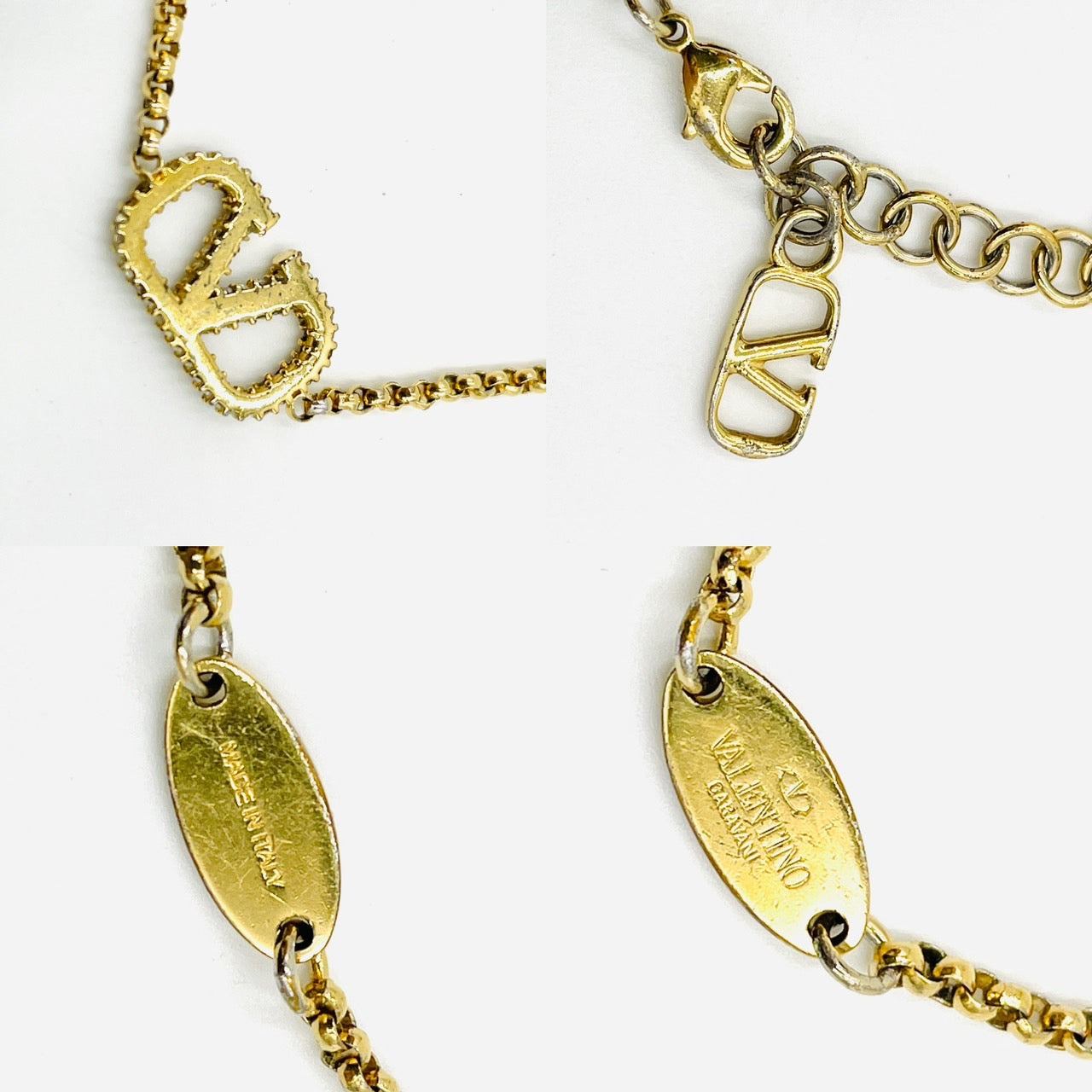 VALENTINO Bracelet V Logo Signature Swarovski Gold Women