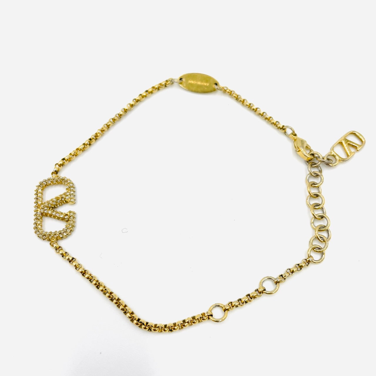 VALENTINO Bracelet V Logo Signature Swarovski Gold Women