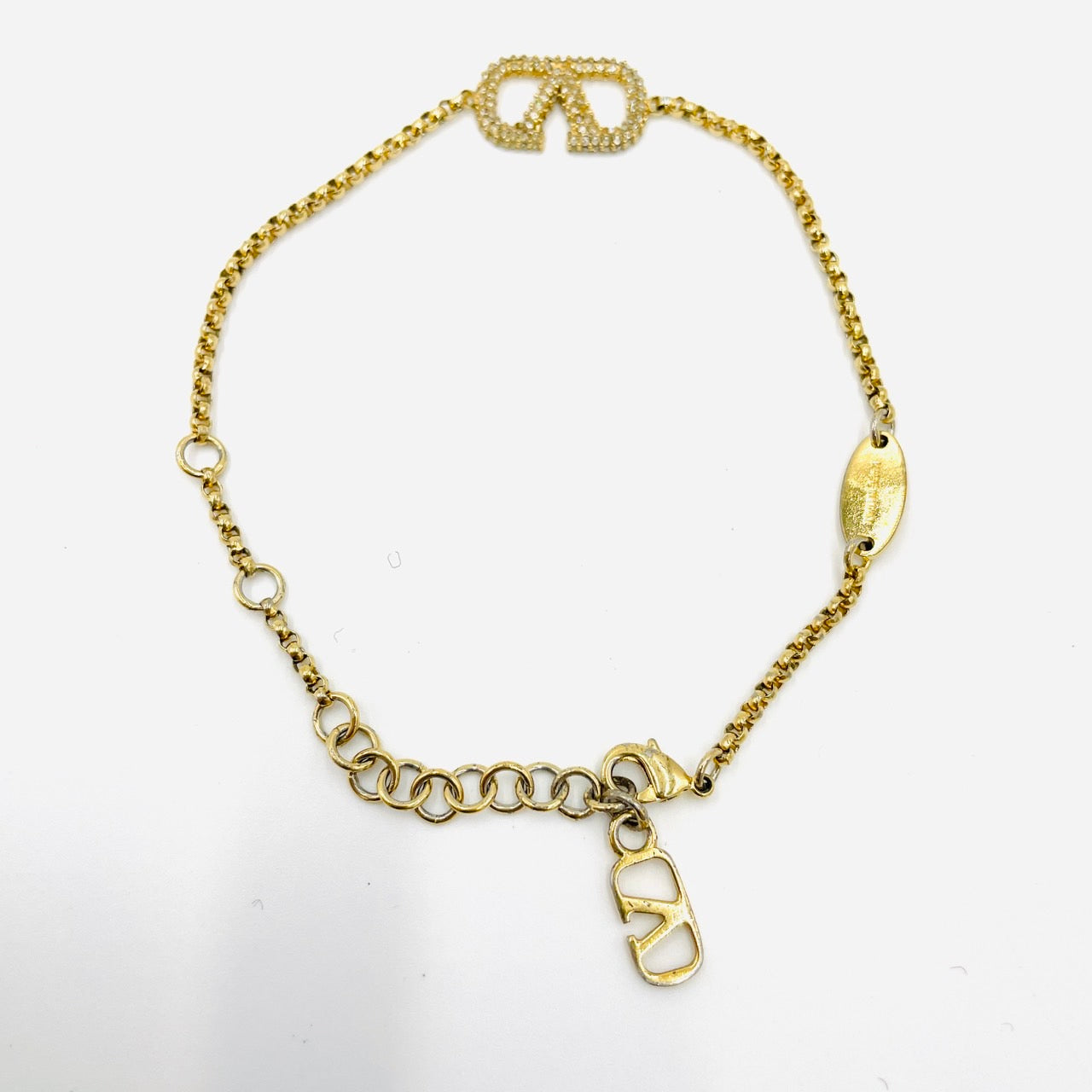 VALENTINO Bracelet V Logo Signature Swarovski Gold Women