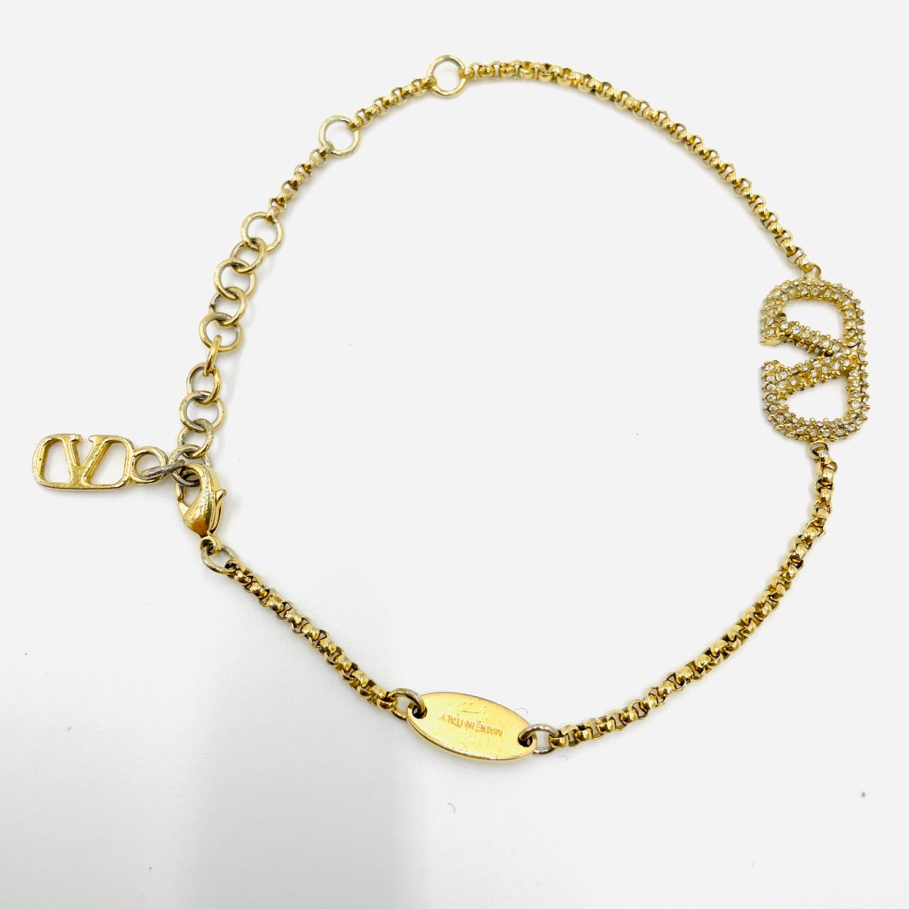 VALENTINO Bracelet V Logo Signature Swarovski Gold Women