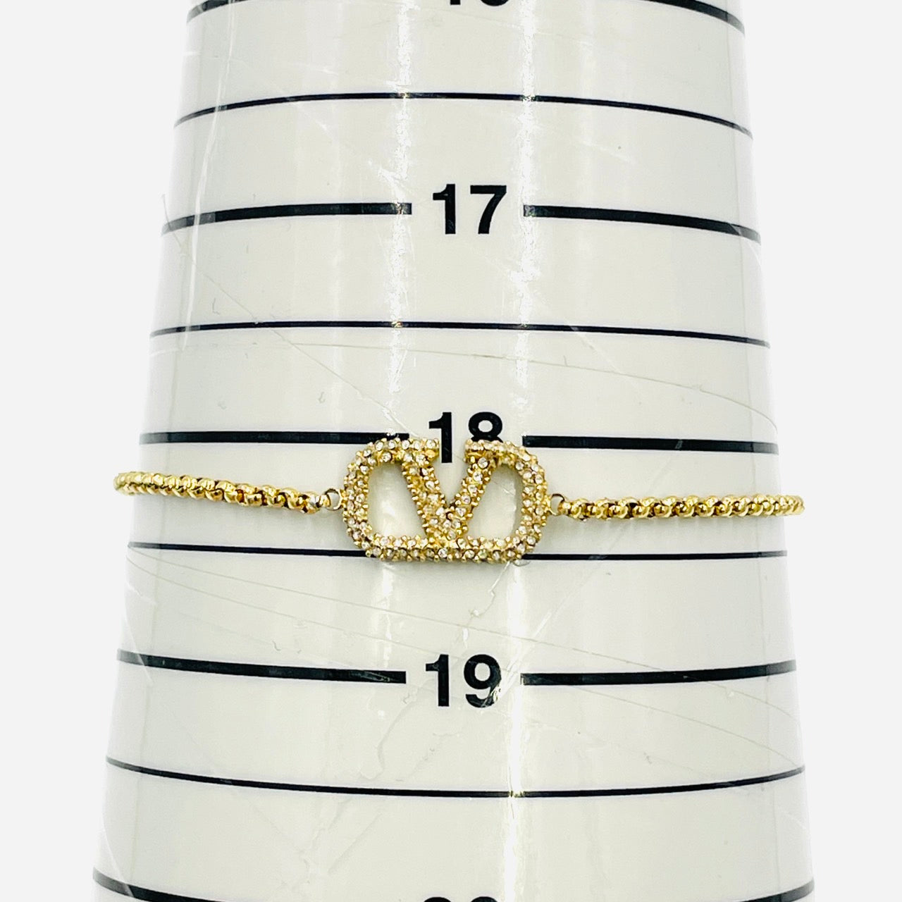VALENTINO Bracelet V Logo Signature Swarovski Gold Women