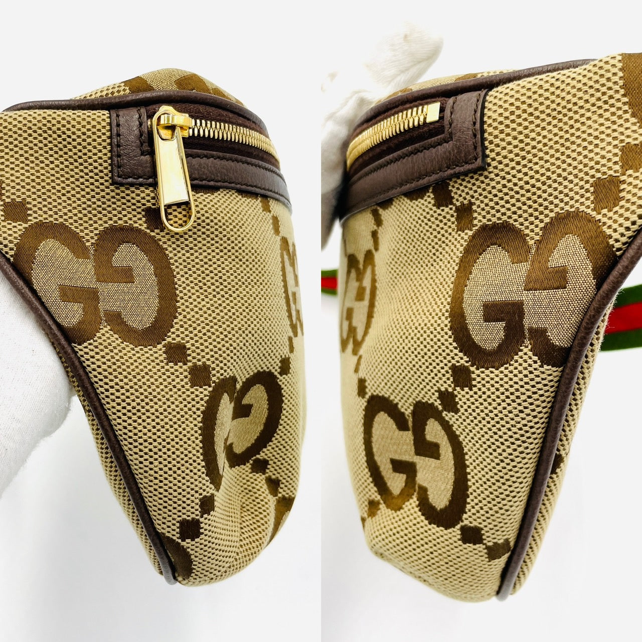 GUCCI Men Jumbo GG Canvas Body Bag Logo Belt Bag