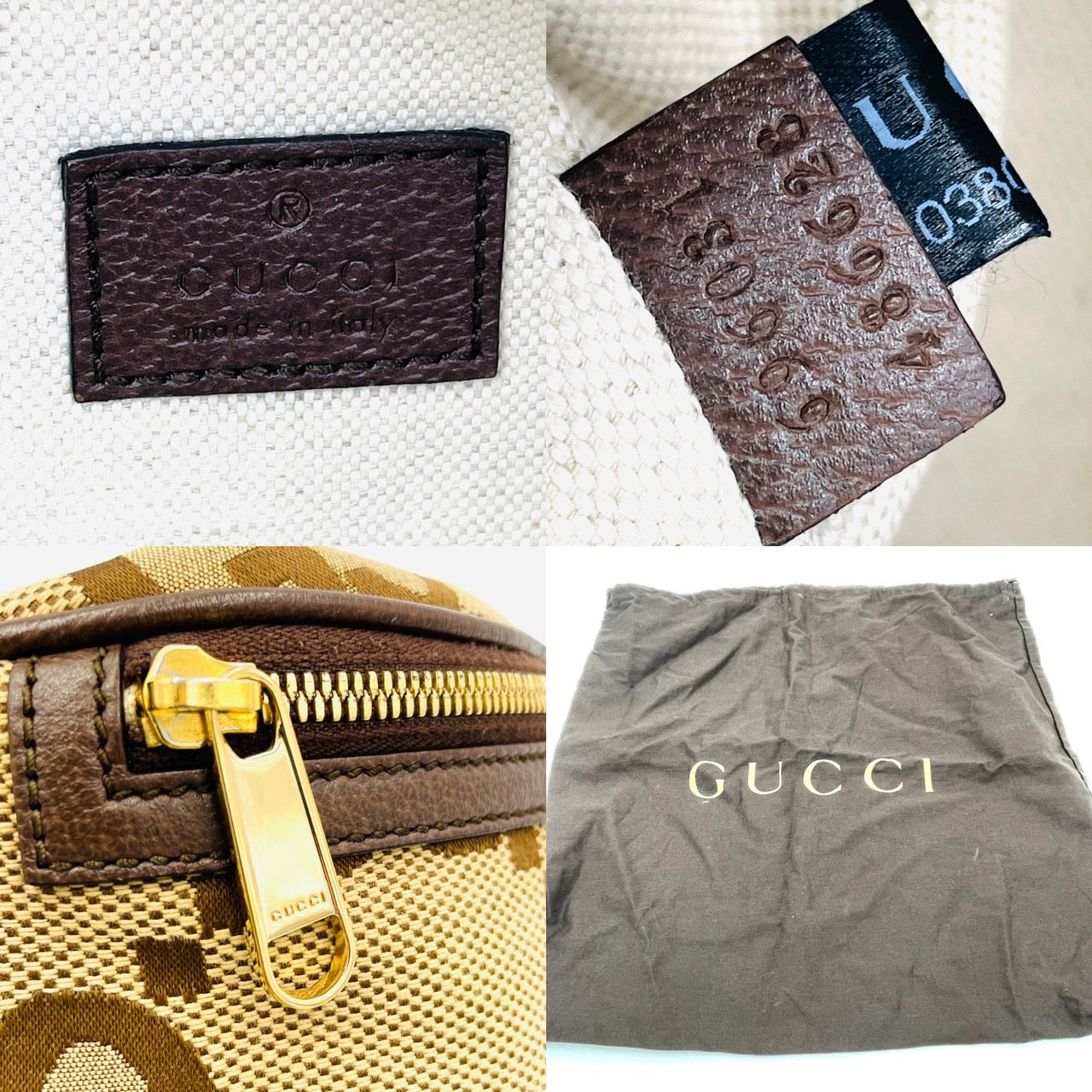 GUCCI Men Jumbo GG Canvas Body Bag Logo Belt Bag