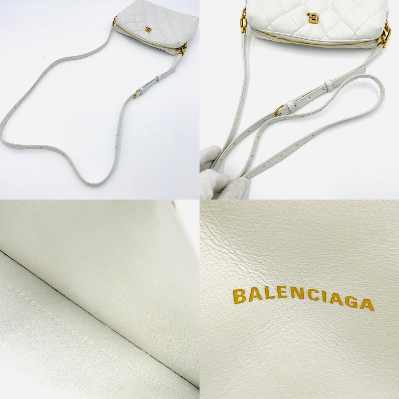 BALENCIAGA White Shoulder Leather bag