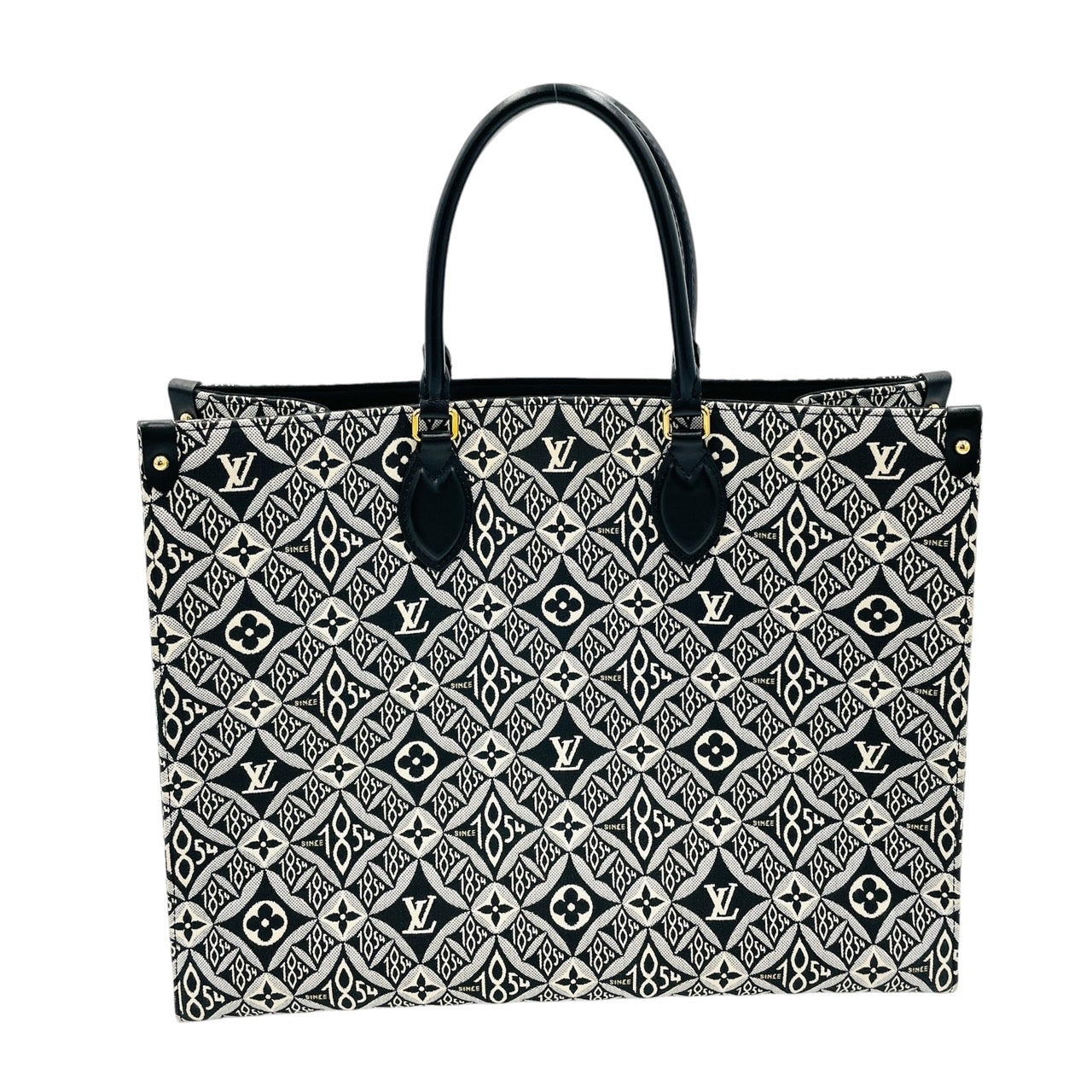 LOUIS VUITTON Monogram Jacquard Gray Black On the Go GM