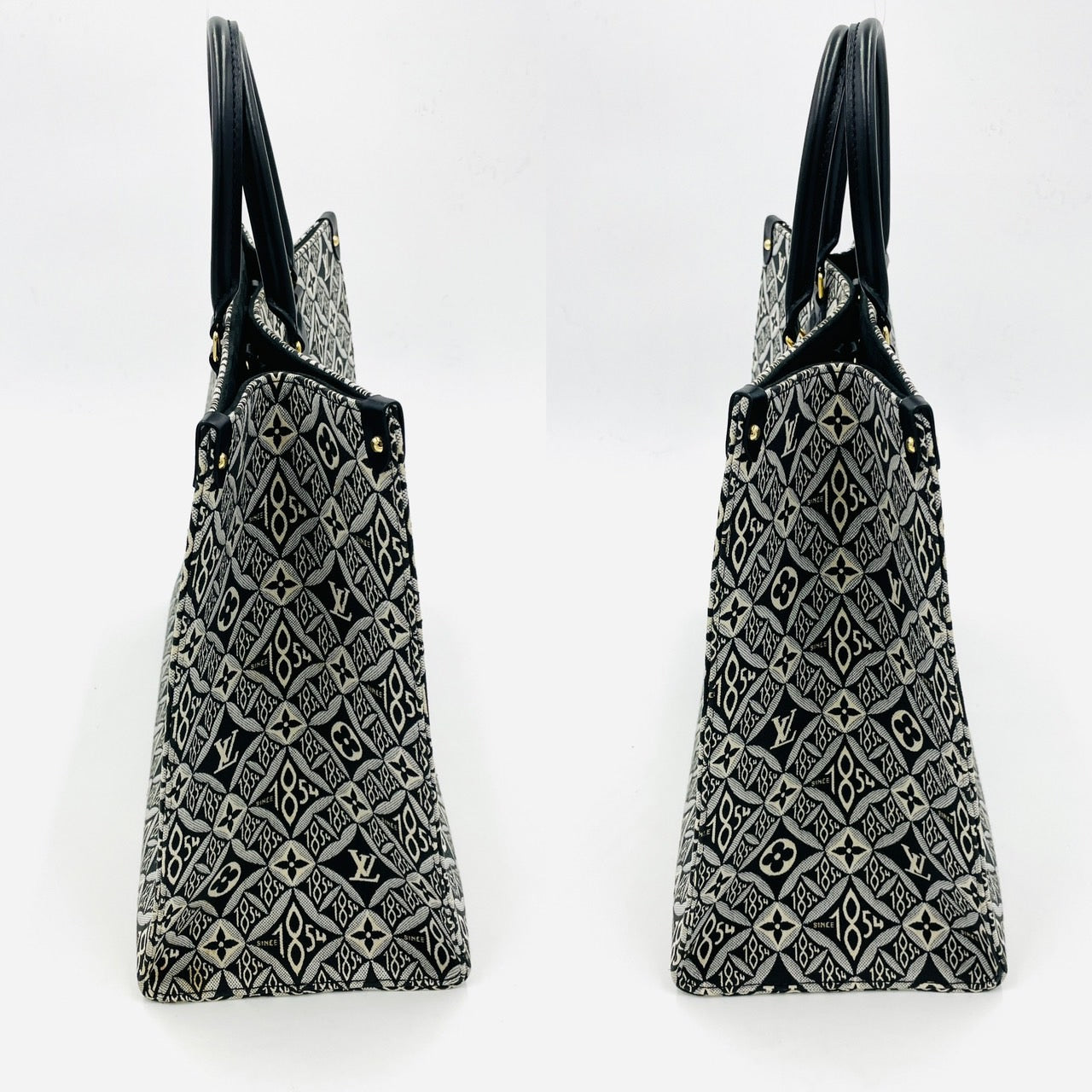 LOUIS VUITTON Monogram Jacquard Gray Black On the Go GM