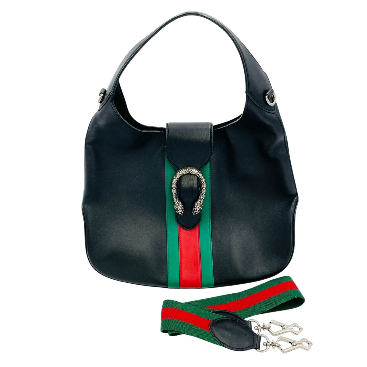 GUCCI Dionysus 2WAY Shoulder Bag Black Leather
