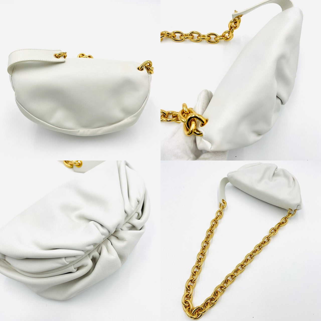 BOTTEGA VENETA The Belt Chain Pouch White