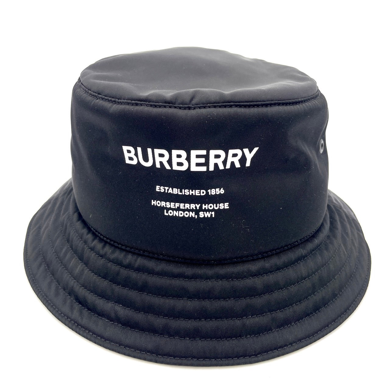 BURBERRY Bucket Hat Black Nylon Size L