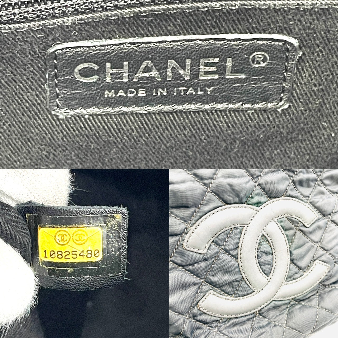 CHANEL Tote Bag Gray Nylon