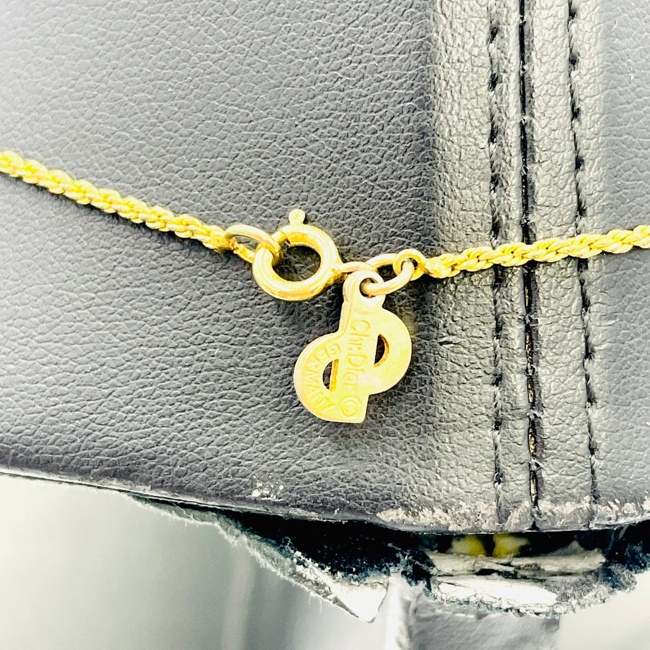 Christian Dior logo Necklace Gold Vintage