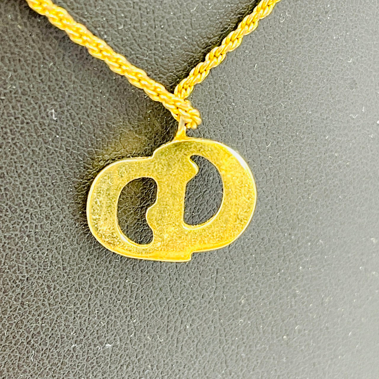 Christian Dior logo Necklace Gold Vintage