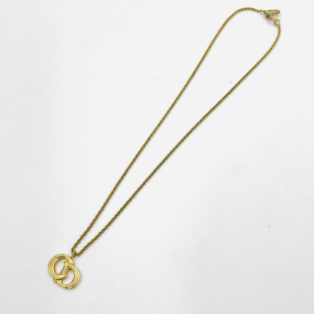 Christian Dior logo Necklace Gold Vintage