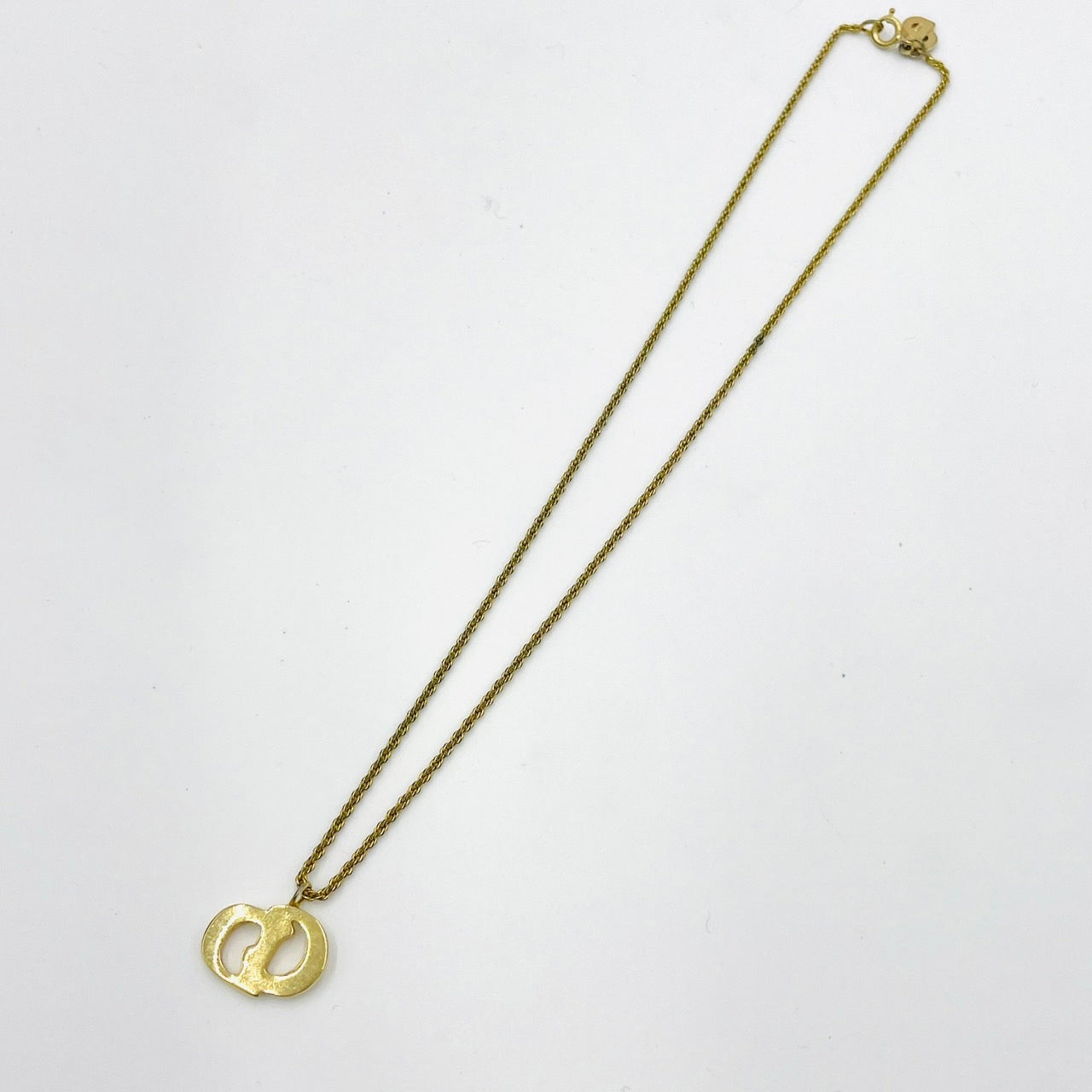 Christian Dior logo Necklace Gold Vintage