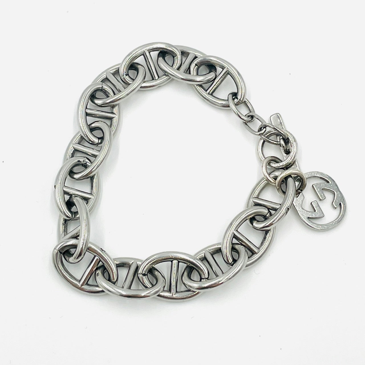 GUCCI Anchor Chain Bracelet Silver