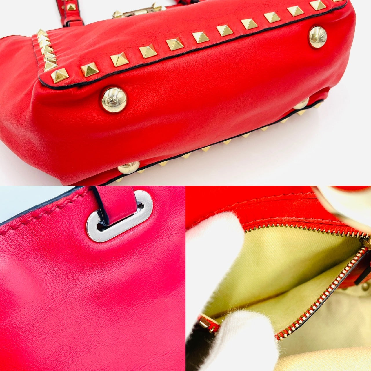 VALENTINO Hand bag Leather Red 2way